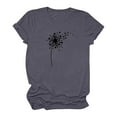 thumbnail image 1 of Guzom Blouses for Women - Short Sleeve Comfy Loose Tops Printed Junior Tops Crew Neck Cute Casual Tee Shirts Dark Gray S, 1 of 4