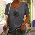 thumbnail image 1 of ZunFeo Blouses for Women V Neck Comfy Short Sleeve Slim Printed Casual Junior Tops Tee Shirts Dark Gray XL, 1 of 5