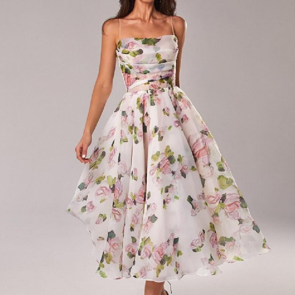 Guzom Easter Dress for Women- Sleeveless Spring Floral 2023 New Maxi Dresses V-Neck Casual Womens Tops White Guzom Easter Dress for Women- Sleeveless Spring Floral 2023 New Maxi Dresses V-Neck Casual Womens Tops White