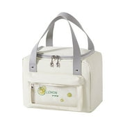 Guzom Lunch Bags- for Women and Girls Portable insulated Kitchen Storage & Organization for Women and Girls Tote Lunch Boxes & Bags Beige