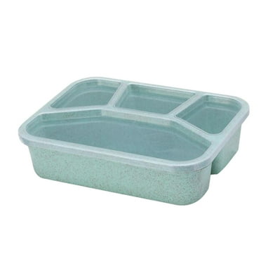 Guzom Lunch Boxes- Lunch Box Reusable 4-Compartment Plastic Divided Food Storage Container Boxes Green