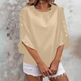 thumbnail image 1 of Guzom Nylon Womens Tops Long Sleeve Crew Neck Soft Blouse for Women on Sale, 1 of 7