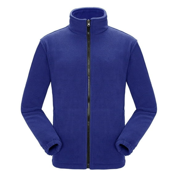 Guzom Outdoor Jackets for Women- Warm Thick Zipper Casual Fleece without Hood lightweight Womens Winter Coats Dark Blue Size M