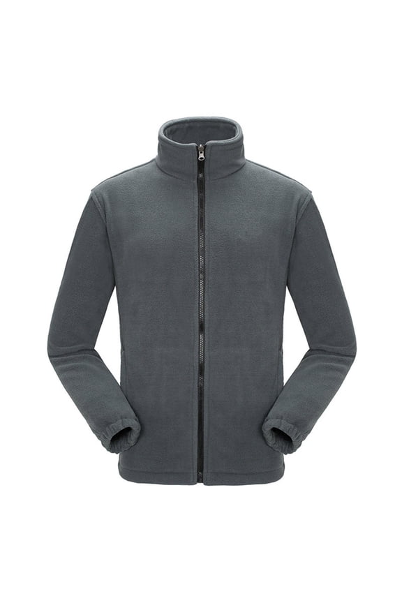Outdoor Jackets for Women- Zipper Fleece without Hood Warm Thick Casual Womens Winter Coats Dark Gray Size L