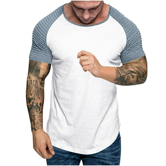 Guzom Solid Men T Shirts Value Pack Breathable Comfort Crew Neck Fashion Short Sleeve Soft Tee Shirt