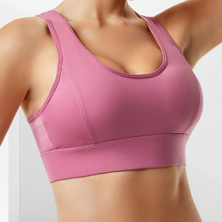 Guzom Sports Brass for Women Medium Support Crop Bras Active Yoga Fitness  Braslettes Clearance- Hot Pink Size XL 