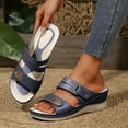 thumbnail image 1 of Guzom Wide Width Womens Sandals Ladies Sandals and Slides Women's Wedges Sandal Open Toe Sandals for Girls Summer Beach Shoe Blue Sandals Size 7, 1 of 9