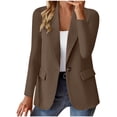 thumbnail image 1 of Guzom Womens Coffee Stretchy Tailored Blazer - Comfortable Structured, All-Season, with Pockets, Office/Casual Wear, S to XXL,Size 2XL, 1 of 6
