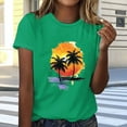 thumbnail image 1 of Guzom Womens Fashion Landscape Printed Short Sleeves Round Neck T - Shirt for Casual and Daily Wear,Green,Size S, 1 of 4