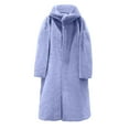 thumbnail image 1 of Guzom Womens Jackets Fall Winter No Hood Long Sleeve Thick Plus Size Overcoat Casual Faux Fur Coats Blue Size L, 1 of 2