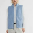 thumbnail image 1 of Guzom Womens Light Blue Fleece Vest 100% Polyester - Full-Zip Stand Collar, Zippered Pockets, Lightweight Warm for Layering/Cold Weather, Easy Care (1PC),Size M, 1 of 4
