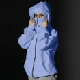 thumbnail image 1 of Guzom Womens Sky Blue Full Zip Hoodie with Built-in Face Mask - 100% Polyester, Relaxed Fit with Ribbed Cuffs, Warm for Casual & Outdoor Streetwear Use,Size S, 1 of 9