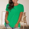 thumbnail image 1 of ZunFeo Womens Summer Tops Juniors Short Sleeve Tops Casual Crew Neck Printed Tee Shirts Green Size L, 1 of 5