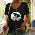thumbnail image 1 of Zunfeo Junior Shirts for Women Short Sleeve Summer Tops Casual V Neck Pullover Beach Blouse T Shirts Black 3XL, 1 of 5