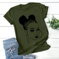 thumbnail image 1 of Guzom Womens Vintage Classic Printed Short Sleeve Crewneck T - Shirt for Daily and Party Wear,Army Green,Size M, 1 of 3