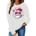 thumbnail image 1 of Guzom Womens White Christmas Santa Sweatshirt - Crew Neck Long Sleeve, Loose Fit 100% Polyester, XS-XL,Size L, 1 of 5