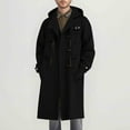 thumbnail image 1 of GuzomFashion Mens Winter Coats Mens Black Winter Duffle Coat - Wool Blend with Hood & Toggle Closure, Long Length for Fall Cold Weather, Sizes M-XXXL,Size M, 1 of 7