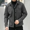 thumbnail image 1 of GuzomFashion Mens Winter Coats Mens Dark Gray Shirt Collar Jacket - 50% Wool 50% Polyester Blend, Smart Casual Regular Fit, Spring Autumn Wear & Winter Inner Layer (Button-Front),Size 2XL, 1 of 9