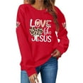 thumbnail image 1 of GuzomFashion Valentine's Day Womens Christian Crewneck Sweatshirt - Red Love Like Jesus Leopard Print Relaxed Fit Soft Polyester Faith-Based Graphic Sweatshirt,Size XL, 1 of 6