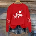 thumbnail image 1 of GuzomFashion Valentine's Day Womens Red Love Themed Sweatshirt, Crew Neck Long Sleeve Oversized, Heart Pattern Machine Washable Casual Sweatshirt (XS-XXXL),Size M, 1 of 7