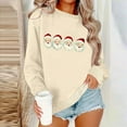 thumbnail image 1 of GuzomFashion Womens Beige Christmas Santa Sweatshirt - Oversized 100% Polyester Soft Crew Neck for Holiday/Casual Wear (S-XXL),Size XL, 1 of 4