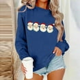 thumbnail image 1 of GuzomFashion Womens Blue Christmas Santa Sweatshirt - 100% Polyester Soft Oversized Crew Neck, Cozy for Holiday Gatherings & Casual Fall/Winter Wear (S-XXL),Size M, 1 of 4