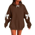 thumbnail image 1 of GuzomFashion Womens Oversized Hoodie with Bow - Dress Style, Brown, Inclusive S-XXXXXL, Kangaroo Pocket for Casual Wear,Size S, 1 of 2