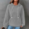 thumbnail image 1 of GuzomFashion Womens Waffle Knit Oversized Hoodie - Soft & Stretchy, Drawstring Hood, Front Button Pocket, Gray, S-XXL for Casual Daily Wear,Size 2XL, 1 of 4