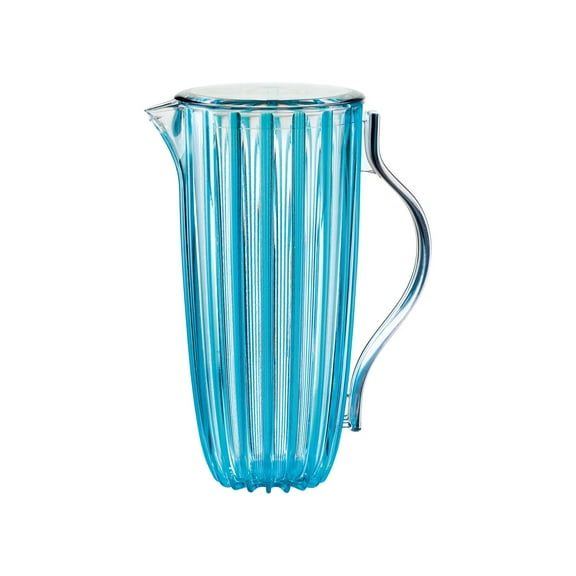 Guzzini Dolcevita Turquoise Pitcher with Lid Modern Organic Plastic 1.75L Ergonomic Handle