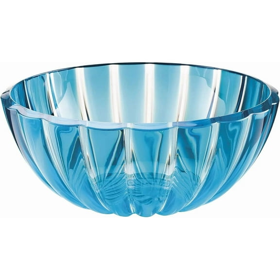 Guzzini Dolcevita Bowl XL Blue 11.8 inches / 30 cm Bio-Based Plastic Turquoise Serveware Outdoor Indoor Use Salad Centerpiece Fruits