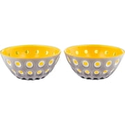 Guzzini Le Murrine Bowl, Set of 2 - Grey/Yellow, Grey/Yellow