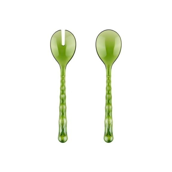 Guzzini Salad Servers Vanity 10.8" Water Lily Green, in Bio-Based Acrylic Crystal Renewable, Organic Material