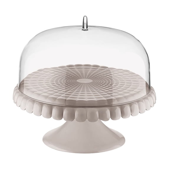 Guzzini Tiffany Cake Stand with Dome - Taupe, Taupe