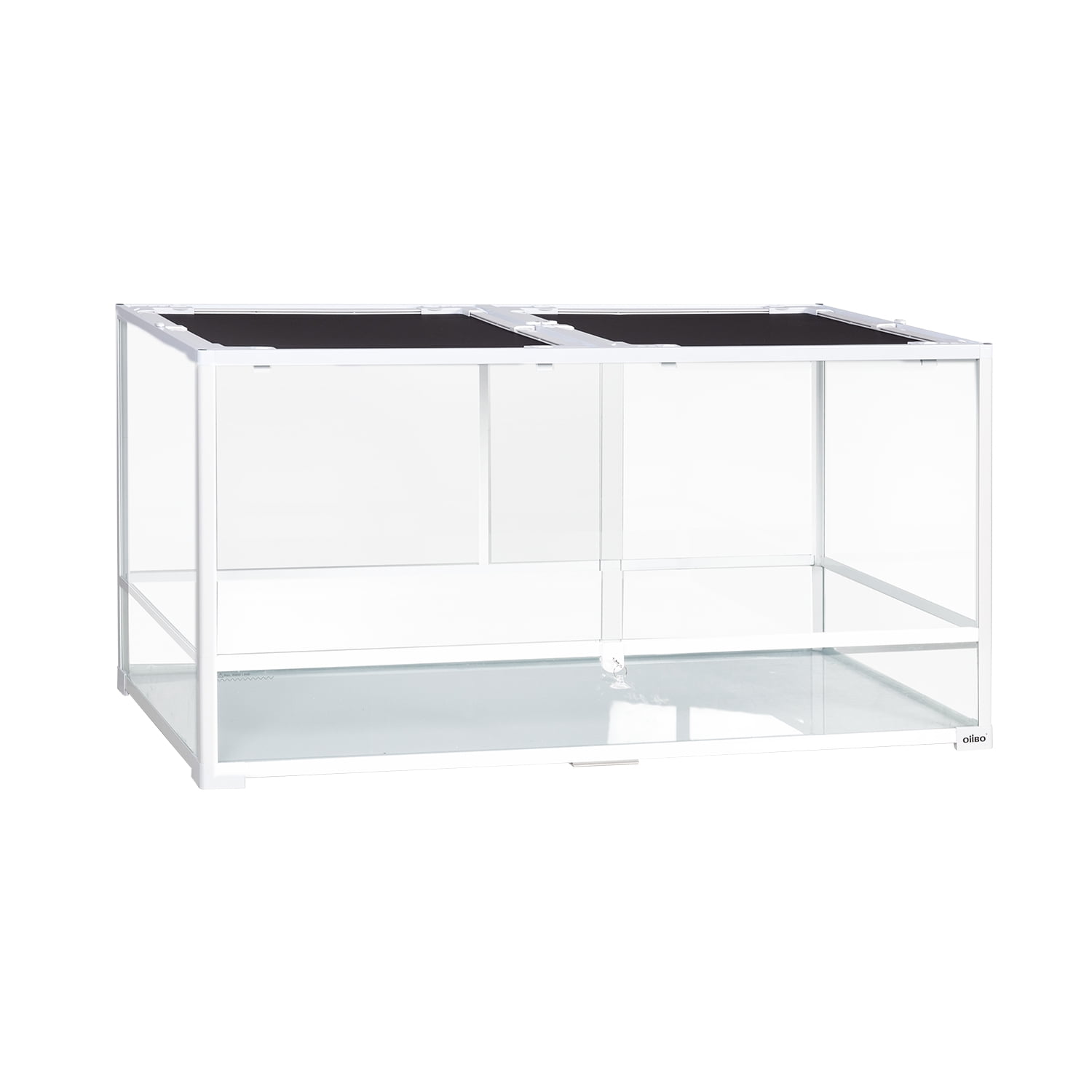 Guzzlo Reptile Tank 120 Gallon, 48"x24"x24", Knock Down Glass Reptile Terrarium, White