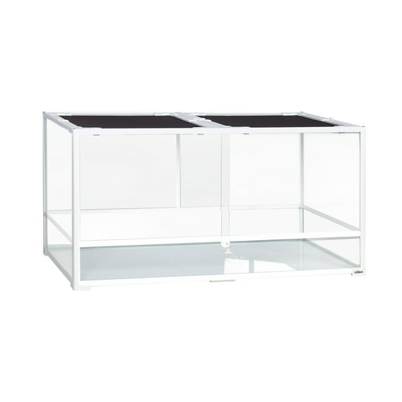Guzzlo Reptile Tank 120 Gallon, 48"x24"x24", Knock Down Glass Reptile Terrarium, White