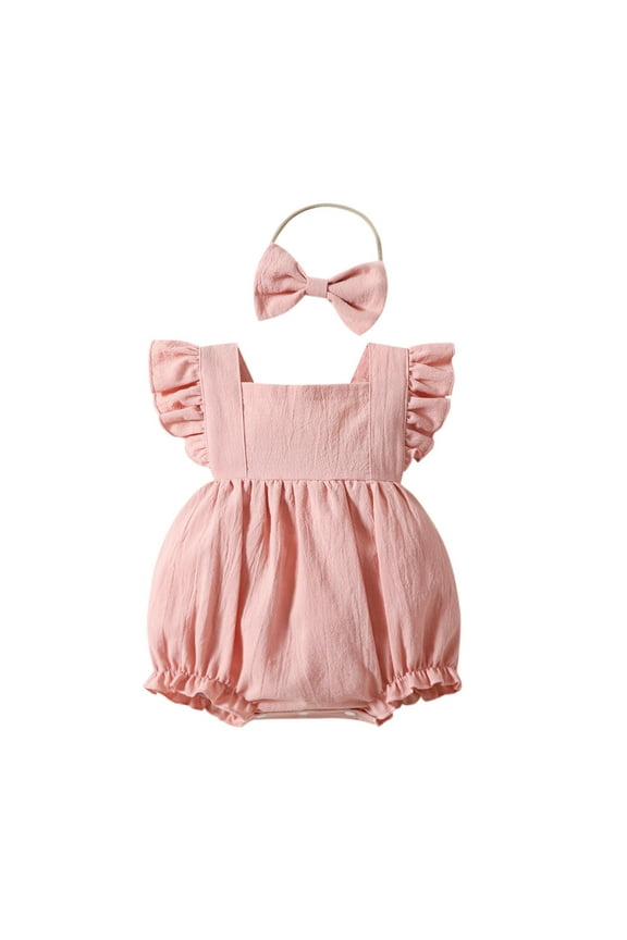 18-24 Months Girl Clothing Baby Summer Sleeveless Clothing Cute Halter Romper One-piece Jumpsuit Summer Clothes Set Red,12-18 Months