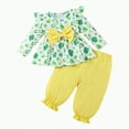 thumbnail image 1 of Gvdentm 3 Month Baby Girl Clothes Baby Girl Clothes Outfits Ruffle Romper+ Floral Pants + Cute Headband Sets for Girls Clothes Girl|Yellow 18-24 Months, 1 of 5