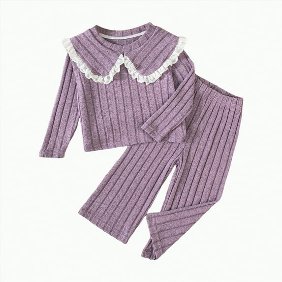 Gvdentm 3 Month Baby Girl Clothes Baby Girl Clothes Romper Floral Fall Outfit Bell Bottoms Pant Sets Hat Headband Flowerpant Clothes Girl|Purple 2-3 Years