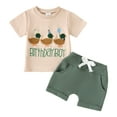 thumbnail image 1 of Gvdentm 3t Boys Clothes Boys Summer Outfits Cotton Short Sleeve T-Shirt & Shorts Set(Light Green,18-24 Months), 1 of 6