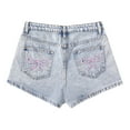 thumbnail image 1 of Gvdentm 4t Pants Girls Girl's Ripped Jean Shorts Y2k High Waisted Stretchy Summer Mini Denim Bottoms Streetwear(Light Blue,14-15 Years), 1 of 8