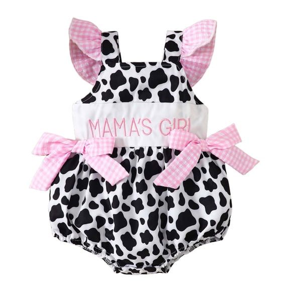Gvdentm 6-9 Month Girl Clothes Ruffle Sleeve Rompers Infant Backless Floral Jumpsuit Summer Outfits with Headband(Red,0-3 Months)