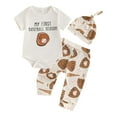 thumbnail image 1 of Gvdentm Baby Boy Clothes 6-9 Months Baby Clothes Long Sleeve Romper + Pants + Hat 3PCS Outfits Set Outfit Girls|0-3 Months, 1 of 9