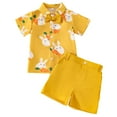 thumbnail image 1 of Gvdentm Baby Boy Easter Outfit Boys 2 Piece Outfits Print Short Sleeve Tee Shirt and Drawstring Shorts Set Yellow,2T, 1 of 9