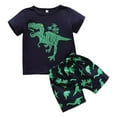 thumbnail image 1 of Gvdentm Baby Boy Summer Clothes Summer Short Sleeve Dinosaur Prints Tops Shorts Two Outfits Set for Kids Clothes(Green,4-5 Years), 1 of 7