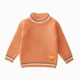 thumbnail image 1 of Gvdentm Baby Boys Knit Sweaters Toddler Girls Soft Warm Round Neck Sweater Orange,4-5 Years, 1 of 4