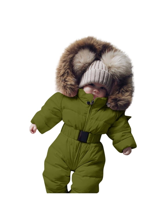 Baby Clothes Boy Girl Snowsuit 0-24M Winter Coats Jumpsuit Bodysuits Baby Girl/Boy Clothes Green,3-6 Months