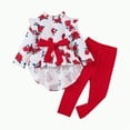 thumbnail image 1 of Gvdentm Baby Girl Clothes 12 Months Toddler Girl Outfits Ruffle Shirt Pants Cute Outfit Set Baby Girl Fall Winter Clothes(Red,4-5 Years), 1 of 8