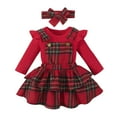 thumbnail image 1 of Gvdentm Baby Girl Clothes Dress Clothes Christmas Winter Outfits Top Romper Overalls Dresses Suspender Skirt Set for Girls(Red,6-12 Months), 1 of 9