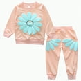 thumbnail image 1 of Gvdentm Baby Girl Outfits 3-6 Months 2 Piece Outfit Kids Long Sleeve T Shirt Pant Set Cute Fall Winter Outfits for Girl Clothes Girl(CH-Pink,18-24 Months), 1 of 7