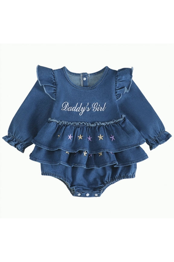 Baby Girl Plaid Romper Long Sleeve Pumpkin Turkey Ruffle Onesie with Bows Halloween Thanksgiving Christmas Outfit(Blue,3-6 Months)